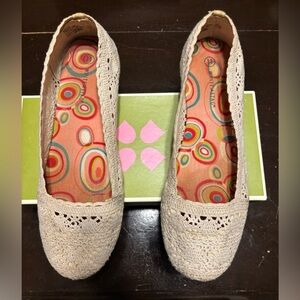 White Stag Women's Cream Crochet Flats size 11 with box